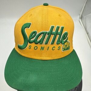 New Era Seattle Sonics Hardwood Classics 9Fifty Snapback Hat Raised Puffy READ
